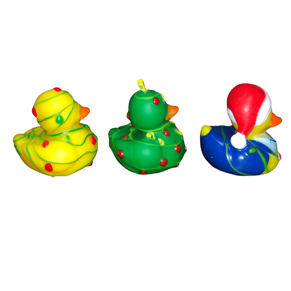 Set of 3 Christmas Vacation Holiday Lights 2" Rubber Ducks Duckies Jeep Duck - Picture 4 of 5